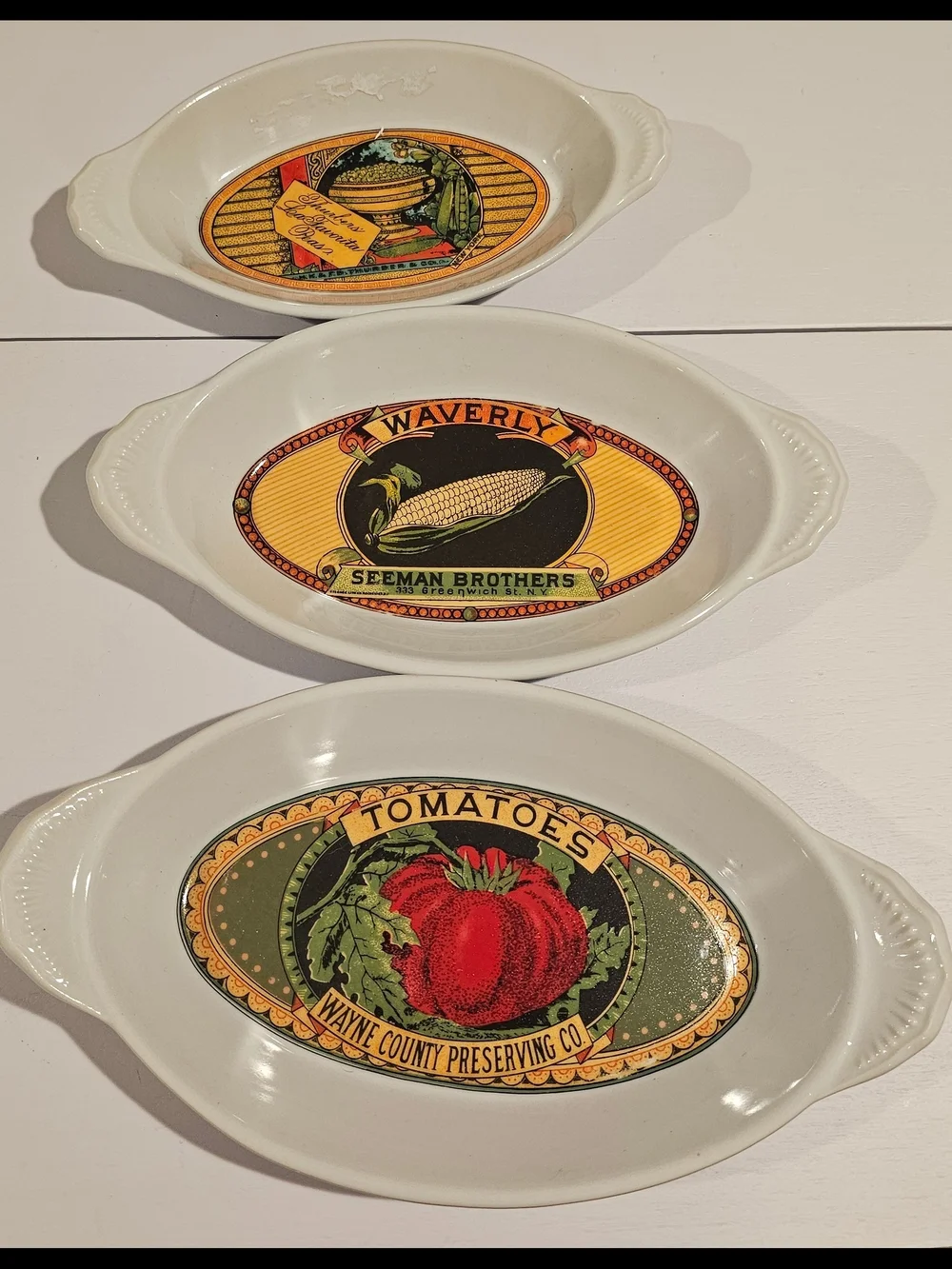 Waverly White Serving Plate with Yellow and Green Center Medallion By Seymour Ma